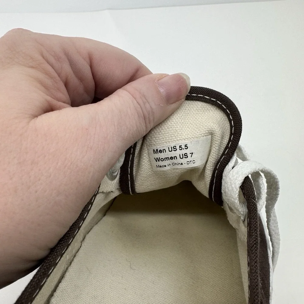 Vans Off The Wall Brown Canvas Sneakers Women's 7 Men's 5.5 Skater Streetwear